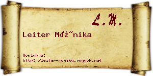 Leiter Mónika névjegykártya